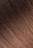 BELLAMI Silk Seam 50g 20" Volumizing Weft Off Black/Almond Brown (1B/7) Rooted Clip-In Hair Extension