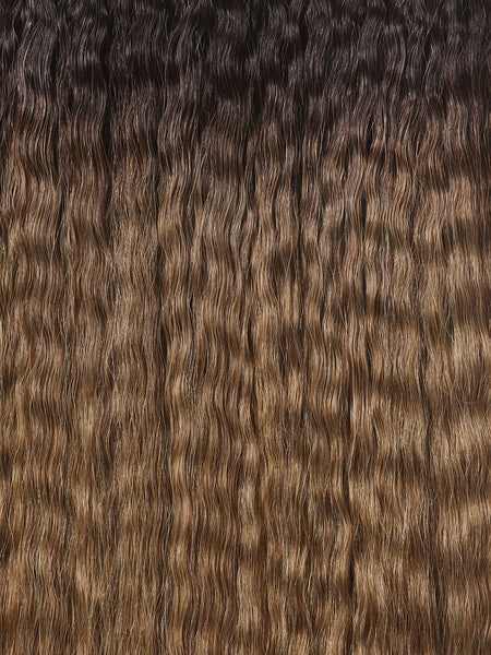 BELLAMI Professional Silk Seam™ | 240g  24" Dark Brown/Ash Brown Ombre Blowout Textured Hair Extensions