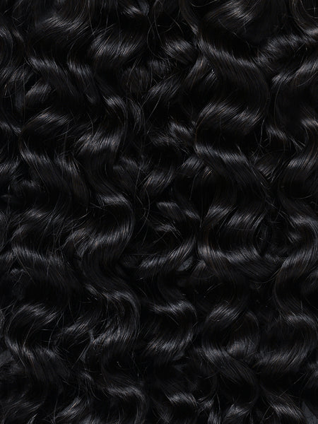 BELLAMI Professional Silk Seam™ | 200g 16" Jet Black Natural (3A) Textured Hair Extensions