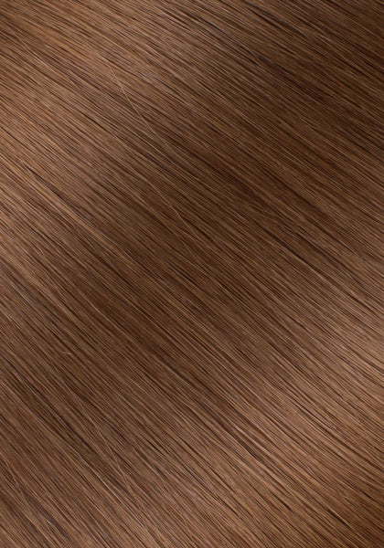 BELLAMI Silk Seam 140g 18" Almond Brown (7) Natural Clip-In Hair Extensions