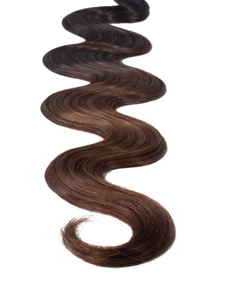 BELLAMI Professional I-Tips | 20" 25g Chocolate mahogany #1B/#2/#4 Sombre Body Wave Hair Extensions
