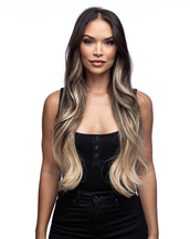 BELLAMI Silk Seam 180g 20" Dark Brown/Dirty Blonde (2/18) Clip-In Hair Extensions