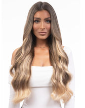 BELLAMI Silk Seam 140g 18" Warm Brown/Honey Blonde (17/24) Ombre Clip-In Hair Extensions