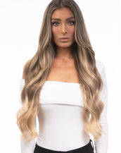 BELLAMI Silk Seam 180g 20" Warm Brown/Honey Blonde (17/24) Ombre Clip-In Hair Extensions