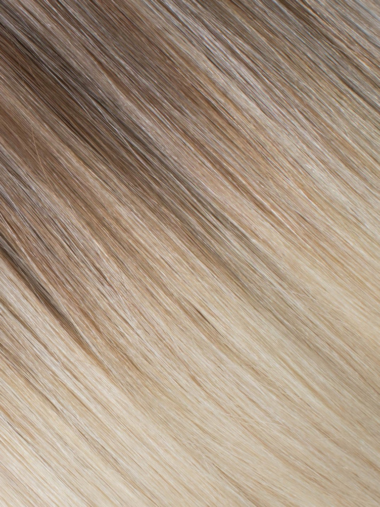 BELLAMI Professional Micro Keratin Tip 20" 25g  Ash Brown/Ash Blonde #8/#60 Balayage Straight Hair Extensions