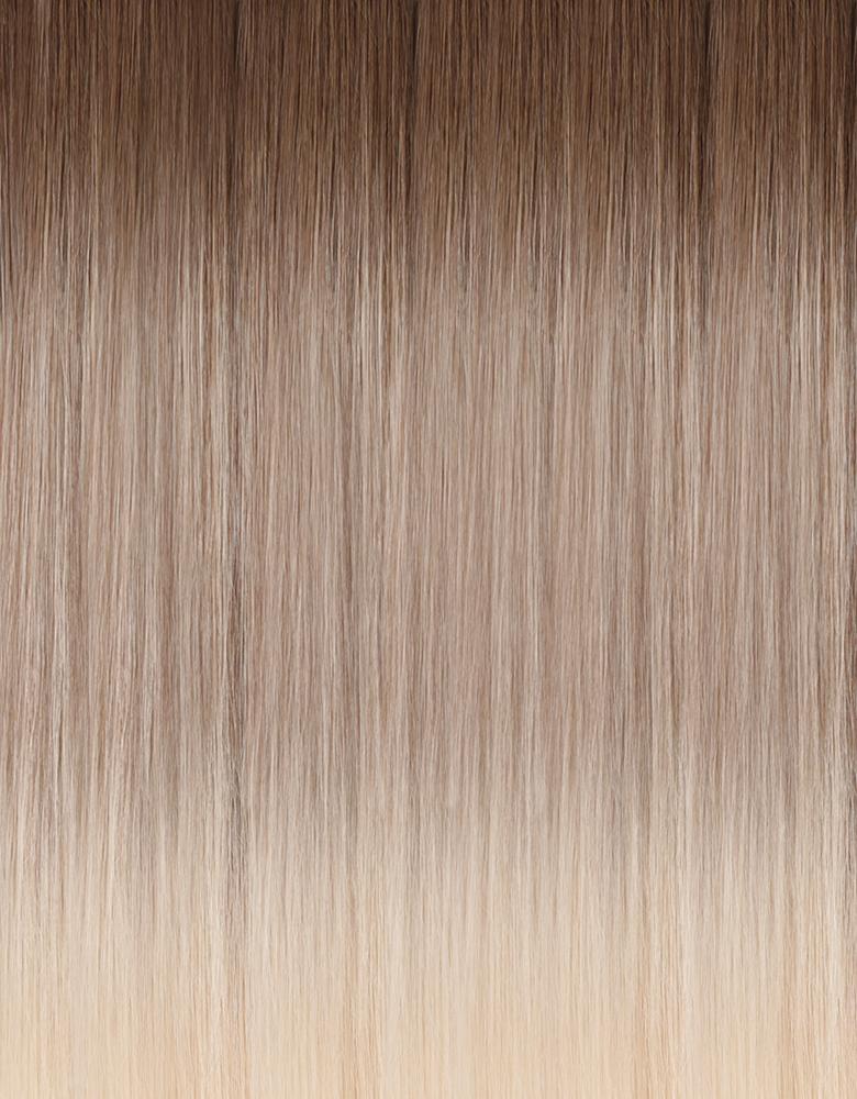 BELLAMI Professional Volume Weft 20" 145g Cool Mochachino Brown/White Blonde #1CC/#80 Balayage Hair Extensions