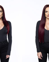 BELLAMI Professional Silk Seam™ | 20" 180g Mulberry Wine Natural Clip-In Hair Extensions