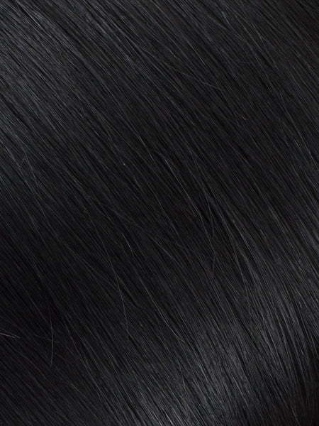 Weft Hair Extensions with Microbeads Kinky Straight Black Virgin Hair 22 inch