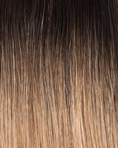 BELLAMI Professional Hand-Tied Weft 24" 88g Mochachino Brown/Caramel Blonde (1C/18/46) Rooted Hair Extensions