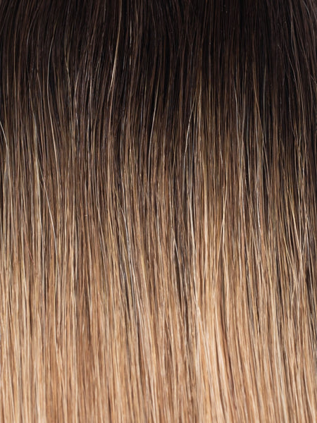 BELLAMI Professional Flex Weft | 22" 160g Mochachino Brown/Caramel Blonde (#1C/#18/#46) Rooted Hair Extensions