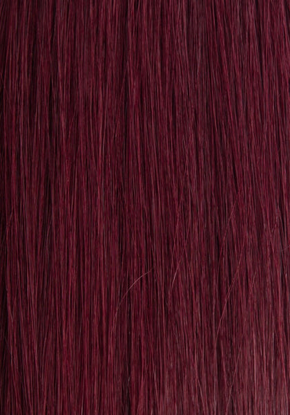 BELLAMI Silk Seam 50g 16" Volumizing Weft Straight Mulberry Wine Natural Clip-In Hair Extension