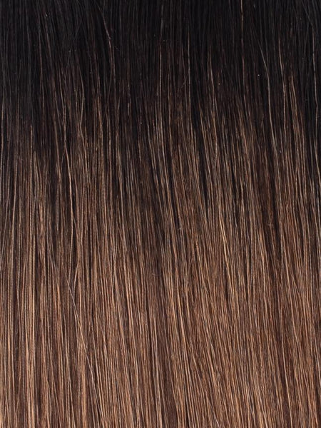 BELLAMI Professional Hand-Tied Weft 14" 48g Off Black/Mocha Creme (1b/2/6) Rooted Hair Extensions