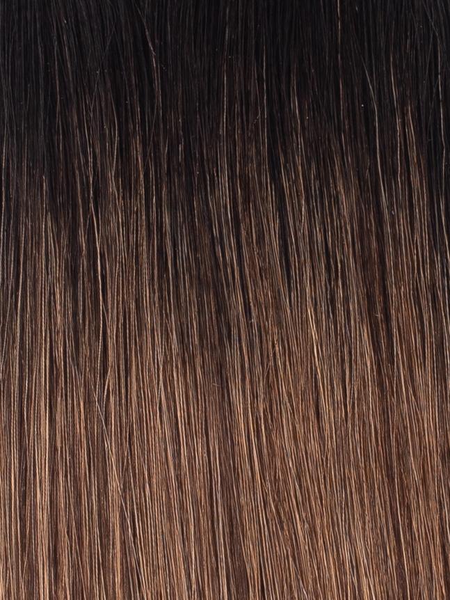 BELLAMI Professional I-Tips | 24" 25g Off Black/Mocha Creme #1b/#2/#6 Rooted Body Wave Hair Extensions