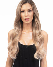 BELLAMI Silk Seam 140g 18" Bronzed Caramel (6/18/8/60) Marble Blend Clip-In Hair Extensions