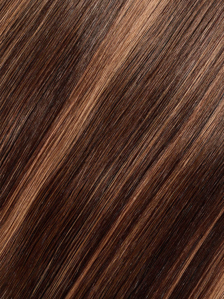 BELLAMI Professional Silk Seam™ | 140g 16" Dark Honey Cocoa Highlights Clip-In Hair Extensions