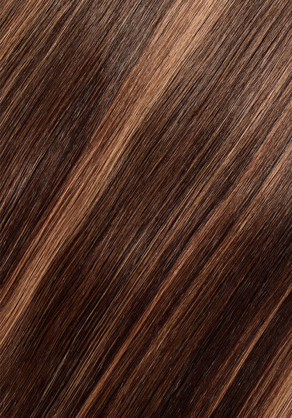 BELLAMI Silk Seam 20" 180g Dark Honey Cocoa Highlight Clip-In Hair Extensions