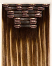 BELLAMI Silk Seam 20" 180g Dirty Brunette Highlight Clip-In Hair Extensions
