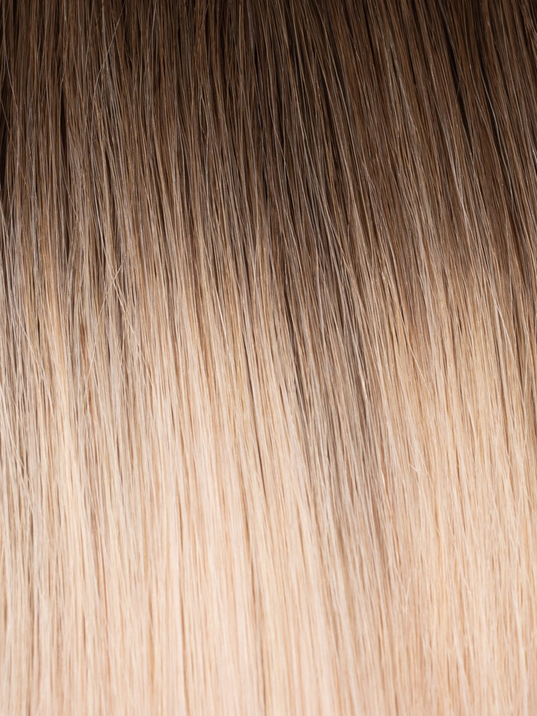 BELLAMI Professional Tape-In 20" 50g Walnut Brown/Ash Blonde #3/#60 Rooted Straight Hair Extensions