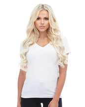 BELLAMI Professional Lace Weft | Bellissima 220g 22'' Ash Blonde (60) Natural Clip-In Hair Extensions