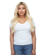 BELLAMI Professional Lace Weft | Bambina 160g 20'' Beach Blonde (#613) Natural Clip-In Hair Extensions