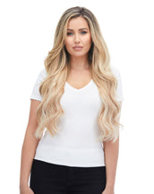 BELLAMI Professional Lace Weft | Bellissima 220g 22'' Butter Blonde (P10/16/60) Natural Clip-In Hair Extensions