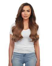 BELLAMI Professional Lace Weft | Bellissima 220g 22'' Chestnut Brown (6) Natural Clip-In Hair Extensions