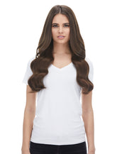 BELLAMI Silk Seam 180g 20" Chocolate Brown (4) Natural Clip-In Hair Extensions