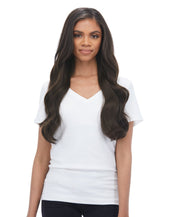 BELLAMI Professional Lace Weft | Bambina 160g 20'' Dark Brown (#2) Natural Clip-In Hair Extensions