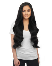 BELLAMI Professional Lace Weft | Magnifica 240g 24" Jet Black (#1) Natural Clip-In Hair Extensions