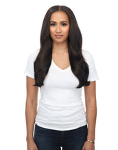 BELLAMI Professional Silk Seam™ | 140g 16" Off Black (1B) Natural Clip-In Hair Extensions