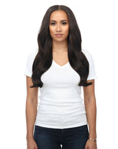 BELLAMI Professional Lace Weft | Bambina 160g 20'' Off Black (#1B) Natural Clip-In Hair Extensions