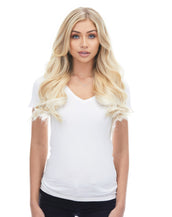 BELLAMI Silk Seam 140g 16" Platinum Blonde (80) Natural Clip-In Hair Extensions