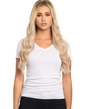 BELLAMI Silk Seam 140g 18" Cool Brown/Butter Blonde (17/P10/16/60) Rooted Clip-In Hair Extension