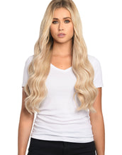 BELLAMI Silk Seam 180g 20" Cool Brown/Butter Blonde (17/P10/16/60) Rooted Clip-In Hair Extensions