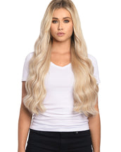 BELLAMI Silk Seam 240g 22" Cool Brown/Butter Blonde (17/P10/16/60) Rooted Clip-In Hair Extensions