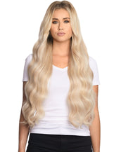 BELLAMI Silk Seam 360g 26" Cool Brown/Butter Blonde (17/P10/16/60) Rooted Clip-In Hair Extensions