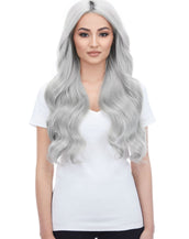 BELLAMI Professional Lace Weft | Bellissima 220g 22'' Sterling Silver Natural Clip-In Hair Extensions