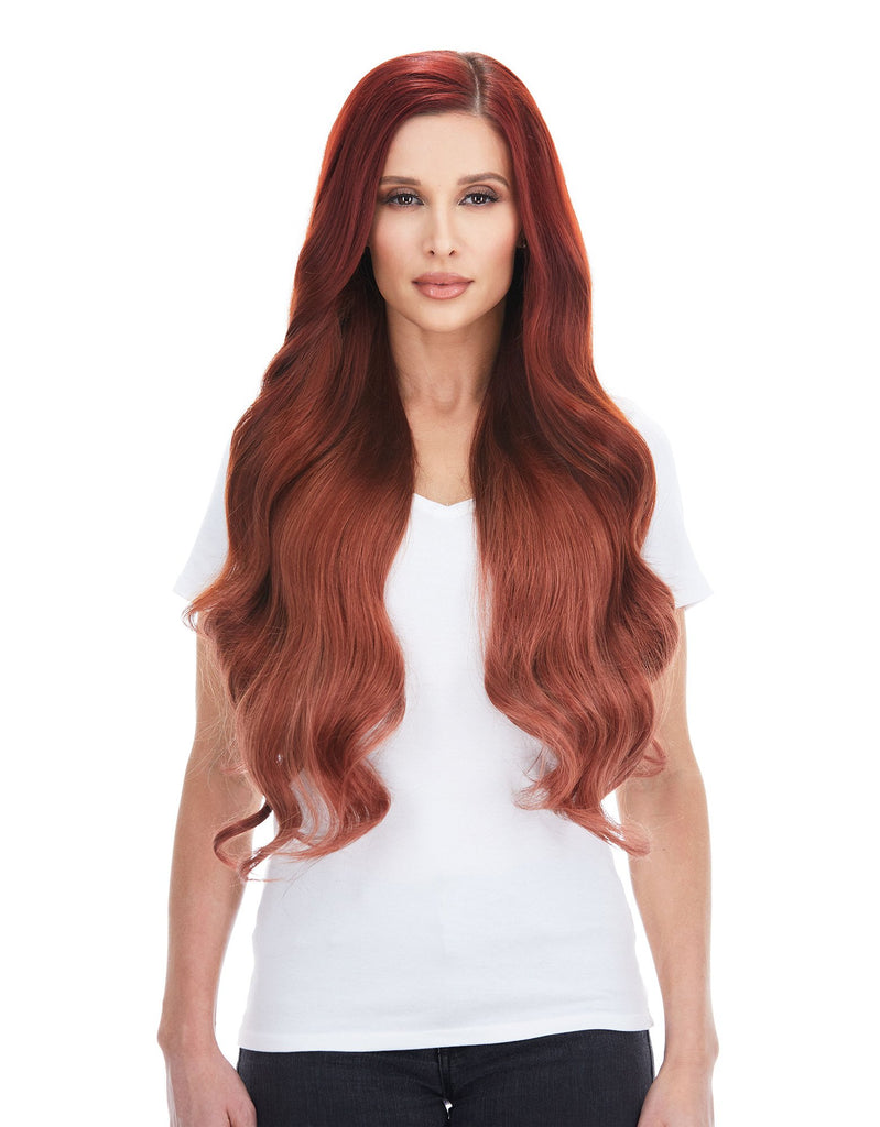 BELLAMI Silk Seam 360g 26" Vibrant Red (33) Natural ClipIn Hair Exten