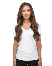 BELLAMI Silk Seam 180g 20" Walnut Brown (3) Natural Clip-In Hair Extensions